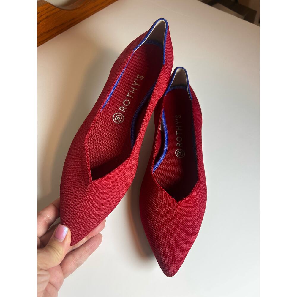 Rothy’s Women's Size W 11.5 Red The Point II Shoes Flats